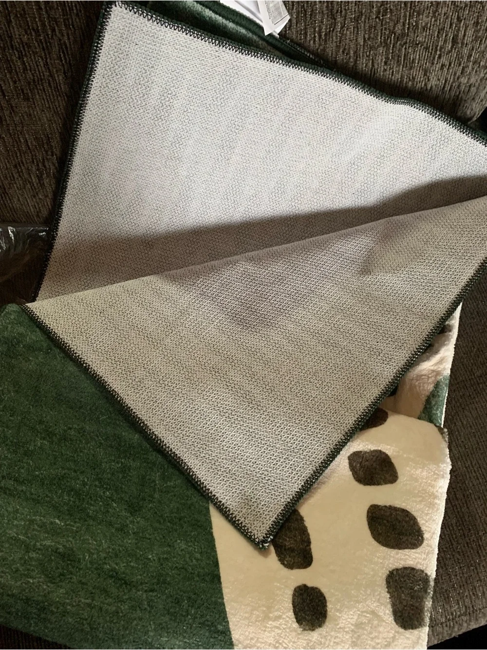 Alligator Print Reptile Rug - Green/White